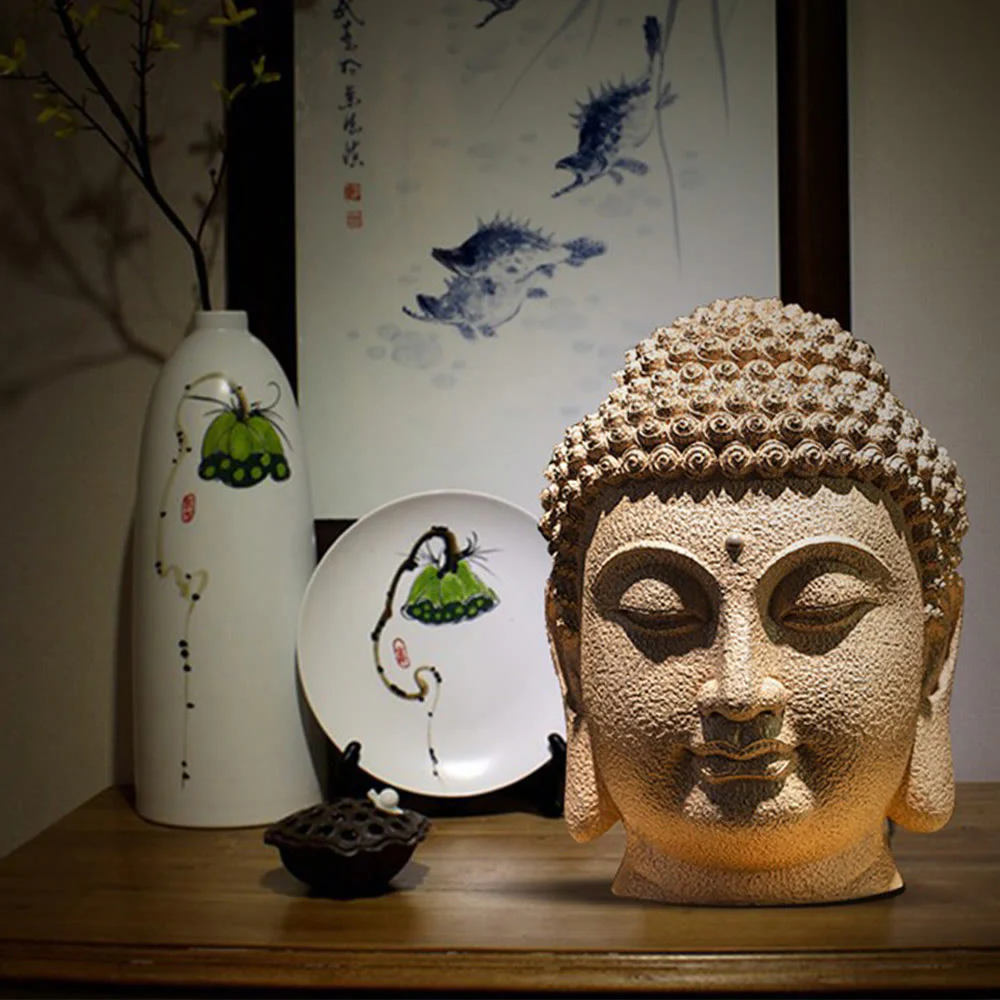 Closed Eyes Meditating Buddha Resin Statue - 42cm - Image 4