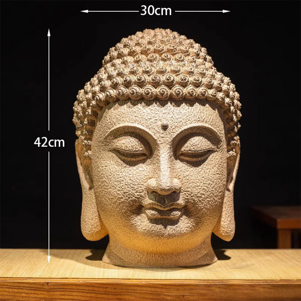 Closed Eyes Meditating Buddha Resin Statue - 42cm - Image 5