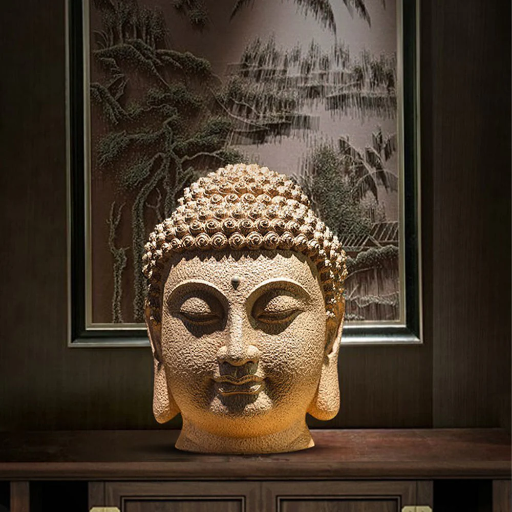 Closed Eyes Meditating Buddha Resin Statue - 42cm - Image 6