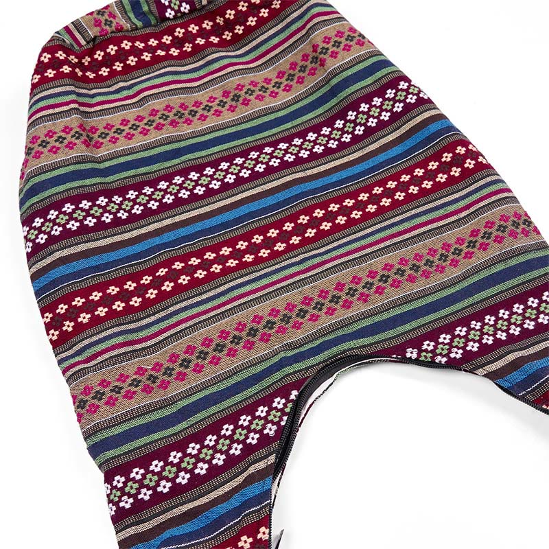 Colored Geometric Cotton Yoga Bag with Stripes Pattern - Image 16