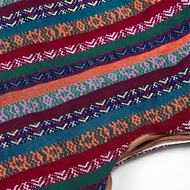 Colored Geometric Cotton Yoga Bag with Stripes Pattern - Image 9