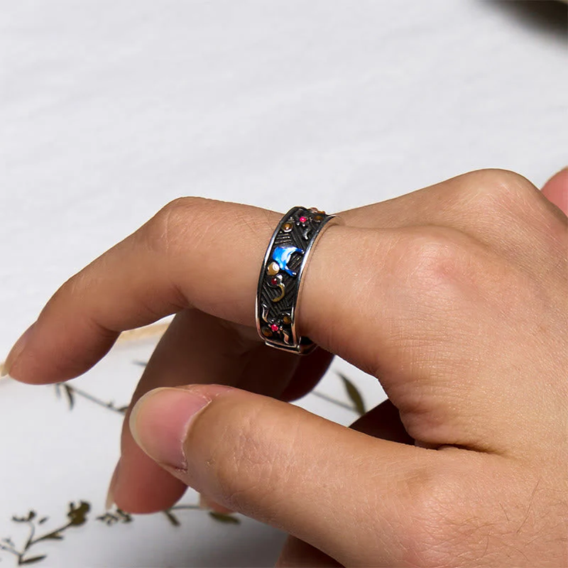 Colorful Elephant Strength Adjustable Ring in Copper Silver - Image 5