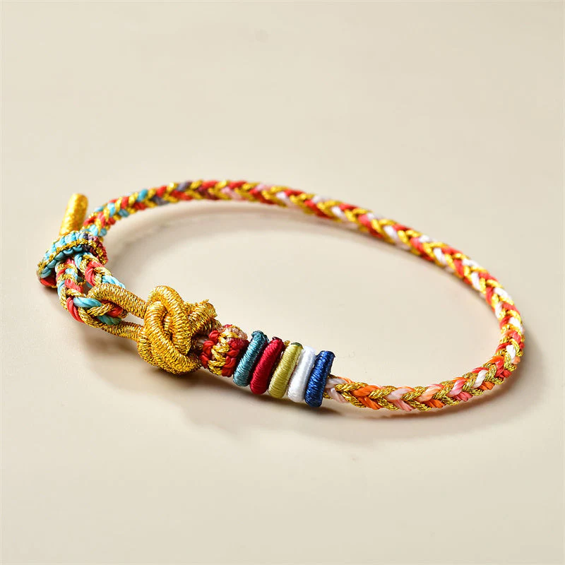 Colorful Gold Red String Bracelet for Healing and Balance - Image 3