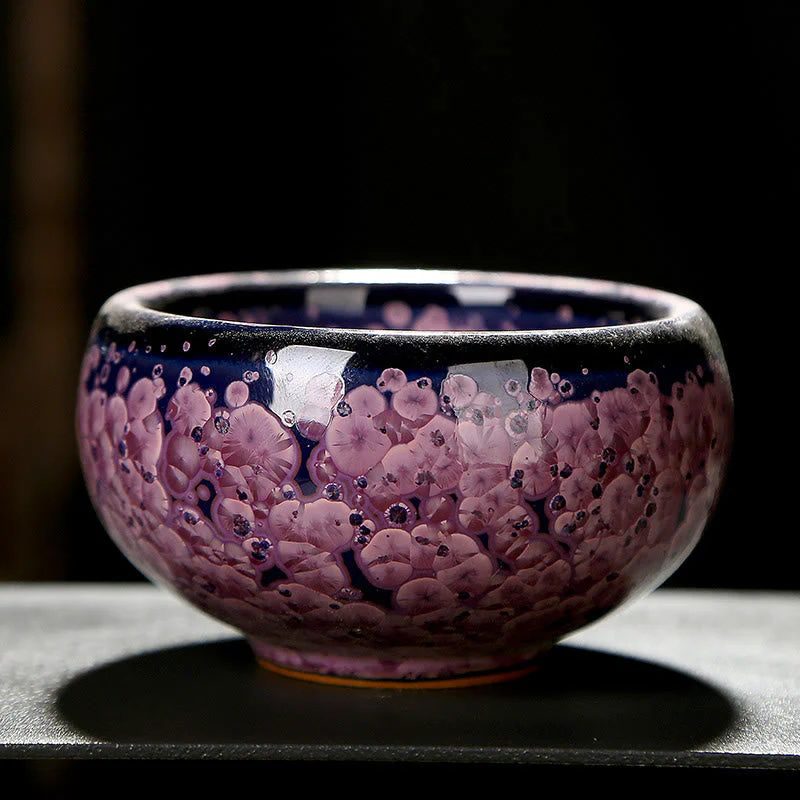 Colorful Iris Flowers Jian Zhan Teacup 110ml Ceramic - Image 10