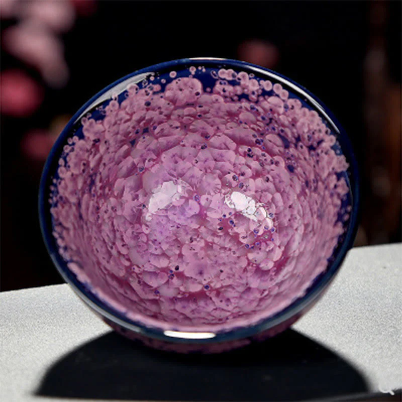 Colorful Iris Flowers Jian Zhan Teacup 110ml Ceramic - Image 11