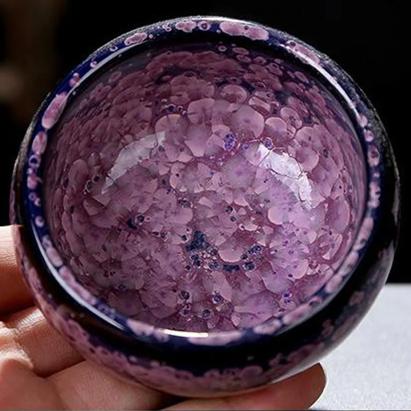 Colorful Iris Flowers Jian Zhan Teacup 110ml Ceramic - Image 12