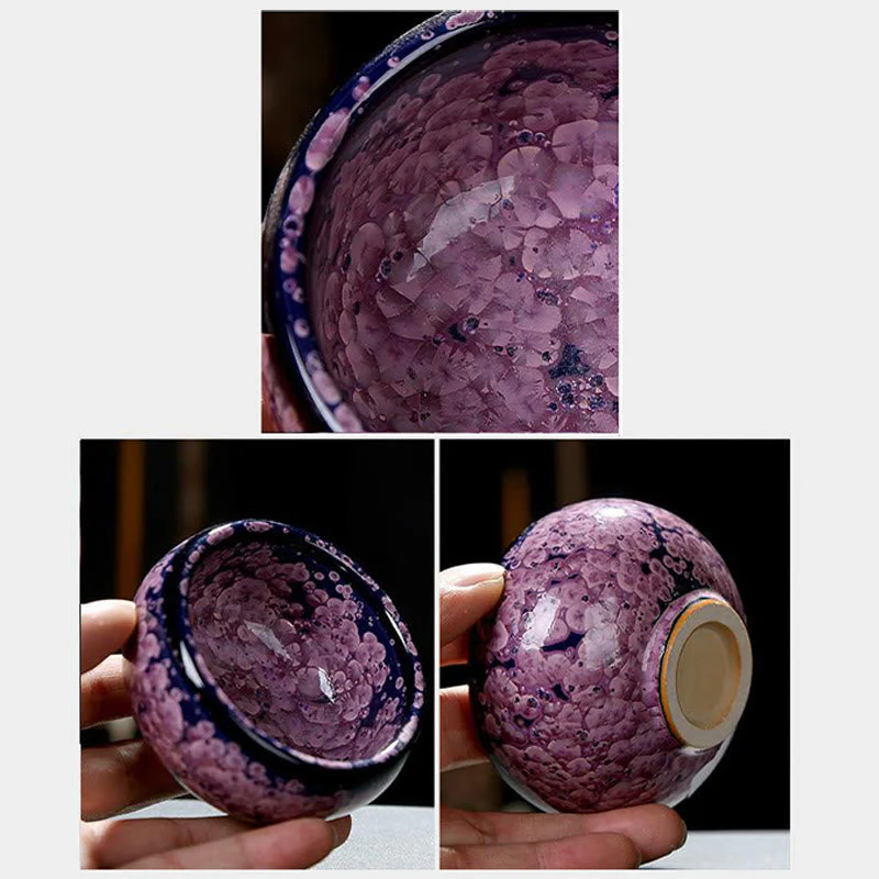 Colorful Iris Flowers Jian Zhan Teacup 110ml Ceramic - Image 13