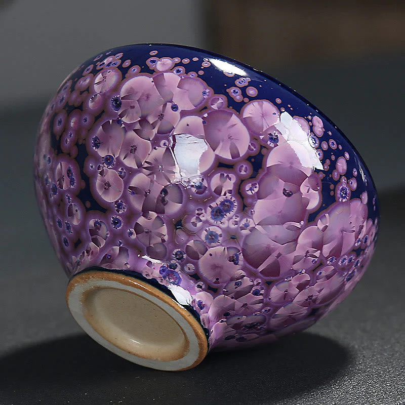 Colorful Iris Flowers Jian Zhan Teacup 110ml Ceramic - Image 4