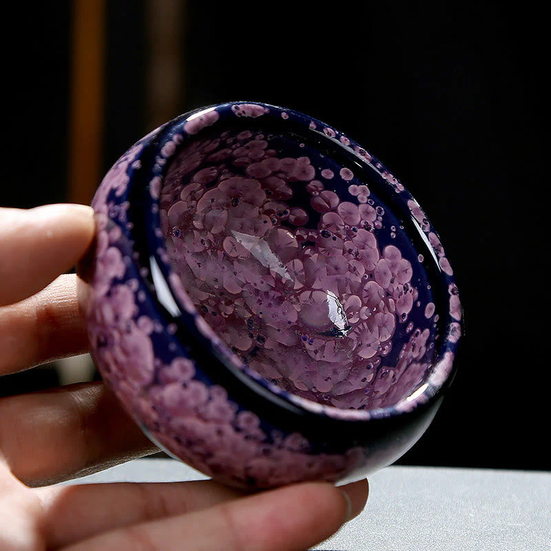 Colorful Iris Flowers Jian Zhan Teacup 110ml Ceramic - Image 9