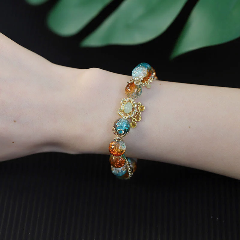 Colorful Liuli Glass Bead Spiritual Protection Bracelet - Image 10