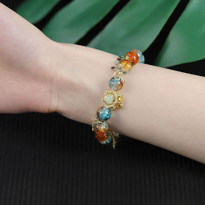 Colorful Liuli Glass Bead Spiritual Protection Bracelet - Image 11