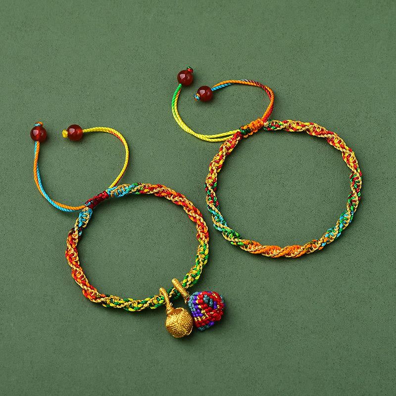 Colorful Rope Luck Bracelet with Zongzi Charm - Image 5