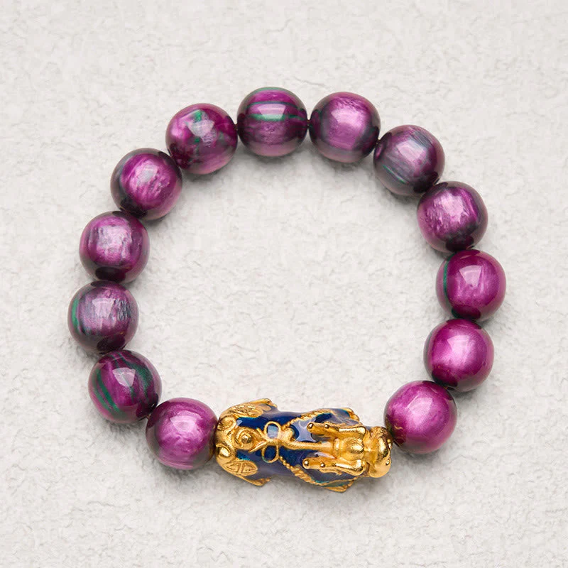 Colorful Sea Willow PiXiu Bracelet 12mm Wrist 15-18cm Unisex - Image 10