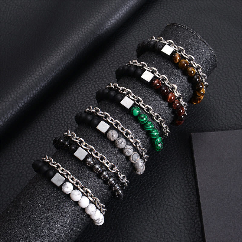 8mm Colorful Tiger Eye Double Wrap Protection Bracelet - Image 20