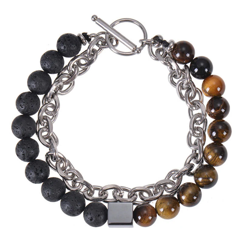 8mm Colorful Tiger Eye Double Wrap Protection Bracelet - Image 5