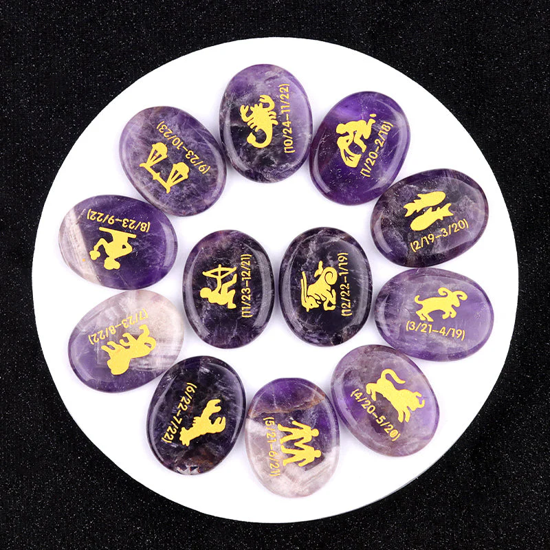 Twelve Constellation Crystal Palm Stones Set - Image 12