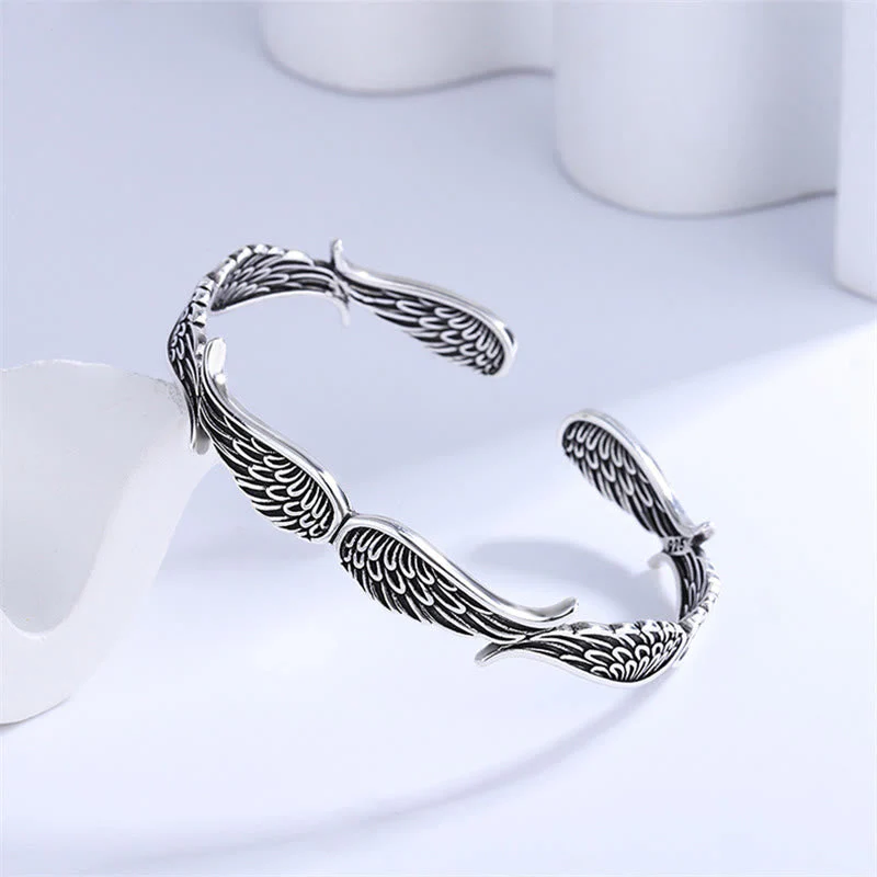 Copper Angel Wings Luck Cuff Bracelet for Spiritual Healing - Image 3