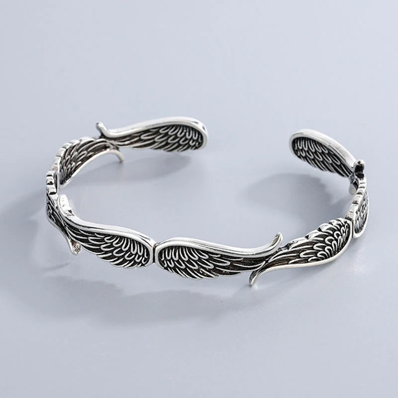 Copper Angel Wings Luck Cuff Bracelet for Spiritual Healing - Image 5
