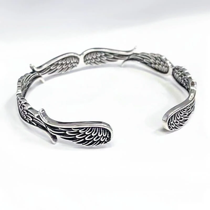 Copper Angel Wings Luck Cuff Bracelet for Spiritual Healing - Image 9
