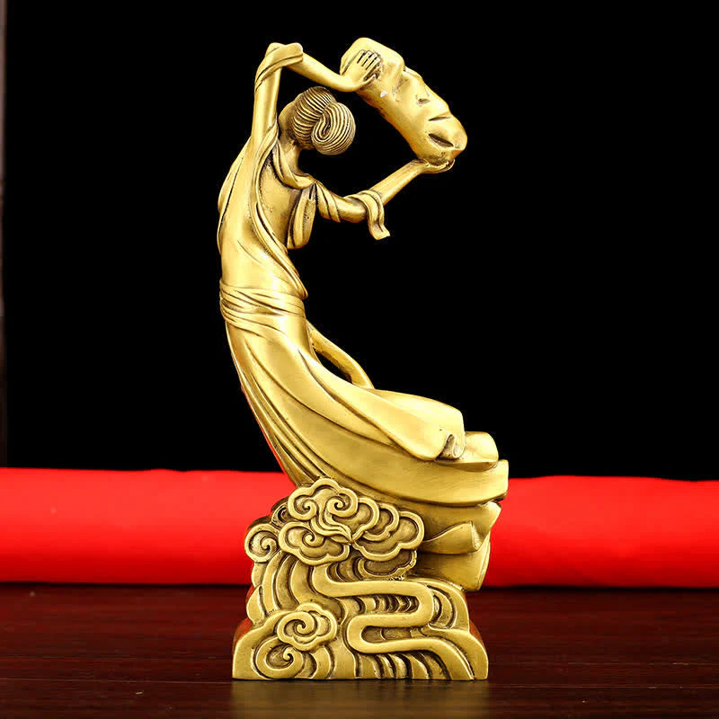 Copper Bodhisattva Nuwa Protection Statue 11x8x27cm - Image 4