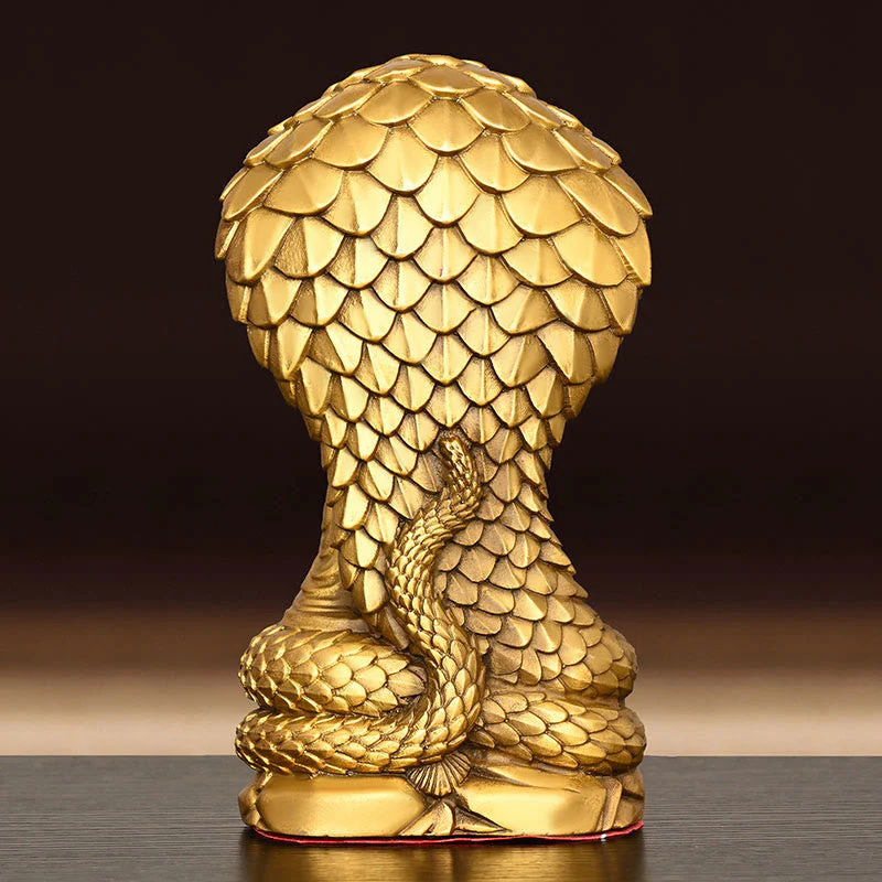 11cm Copper Buddha Shakyamuni Snake Figurine Statue - Image 4