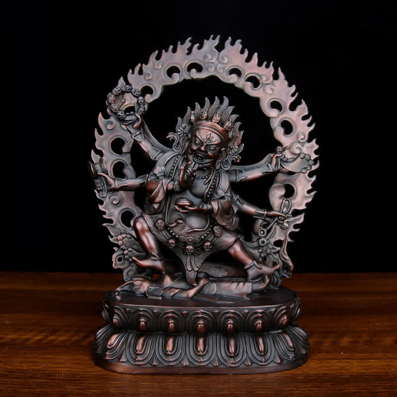 Copper Buddha Statue Mahakala Bodhisattva Compassion Figurine - Image 4