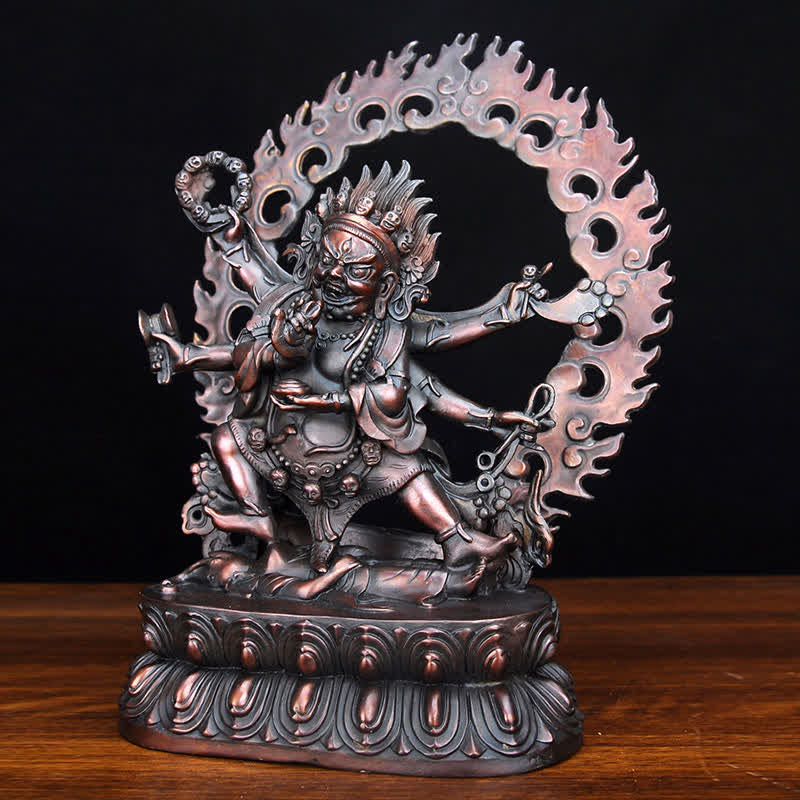 Copper Buddha Statue Mahakala Bodhisattva Compassion Figurine - Image 7
