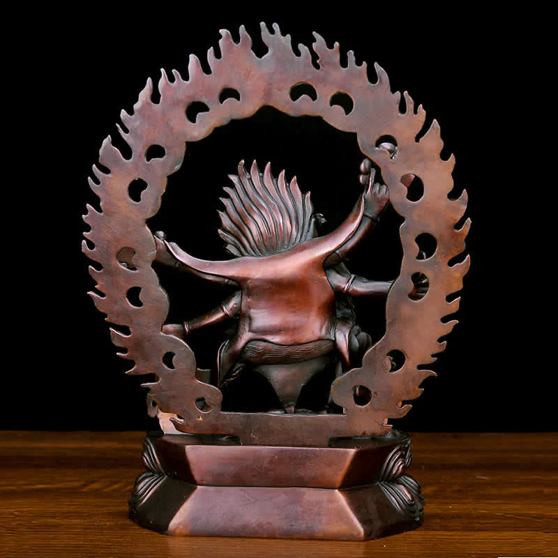Copper Buddha Statue Mahakala Bodhisattva Compassion Figurine - Image 9