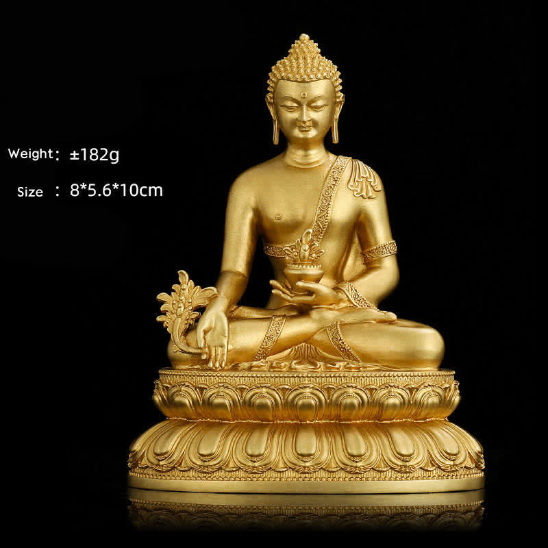 Copper Buddha Statue | Shakyamuni Amitabha Medicine Buddha Figurine - Image 8