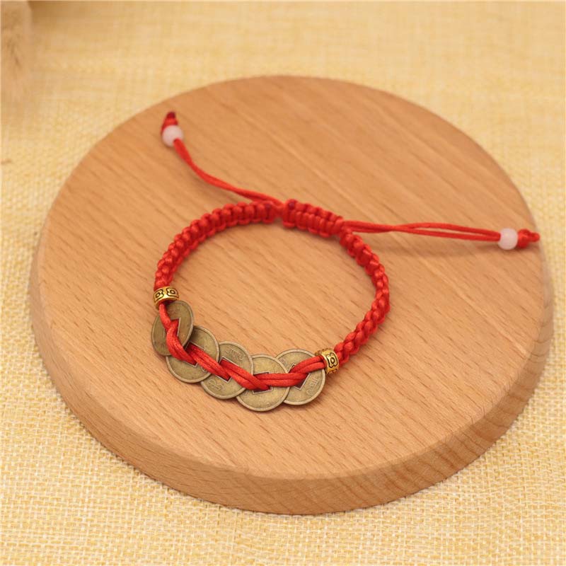 Copper Coin Red String Bracelet for Protection & Wealth - Image 6