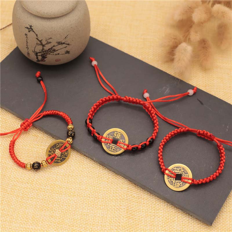 Copper Coin Red String Bracelet for Protection & Wealth - Image 8