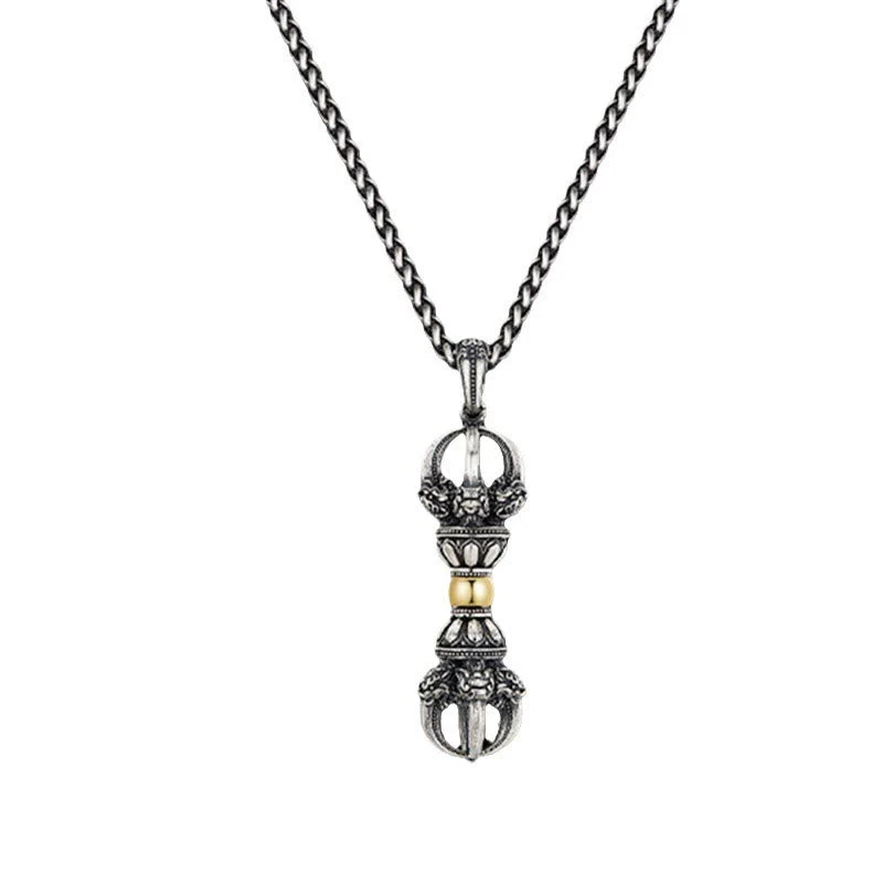Copper Tibetan Dorje Vajra Wealth Necklace Pendant - Image 9