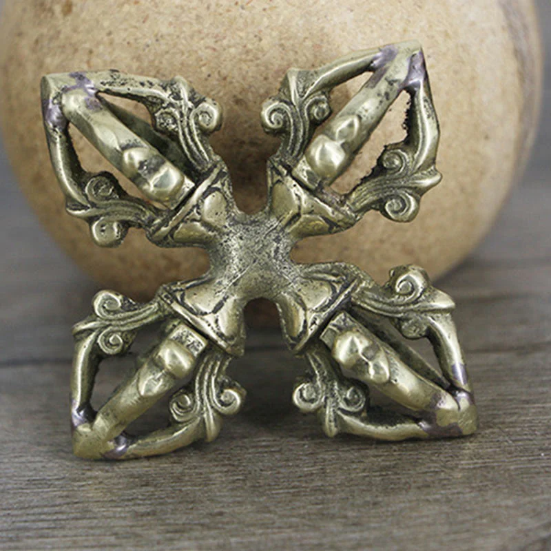 6.7cm Copper Double Dorje Vajra Spiritual Strength Ritual - Image 11