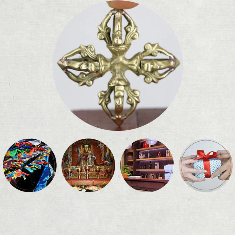 6.7cm Copper Double Dorje Vajra Spiritual Strength Ritual - Image 13