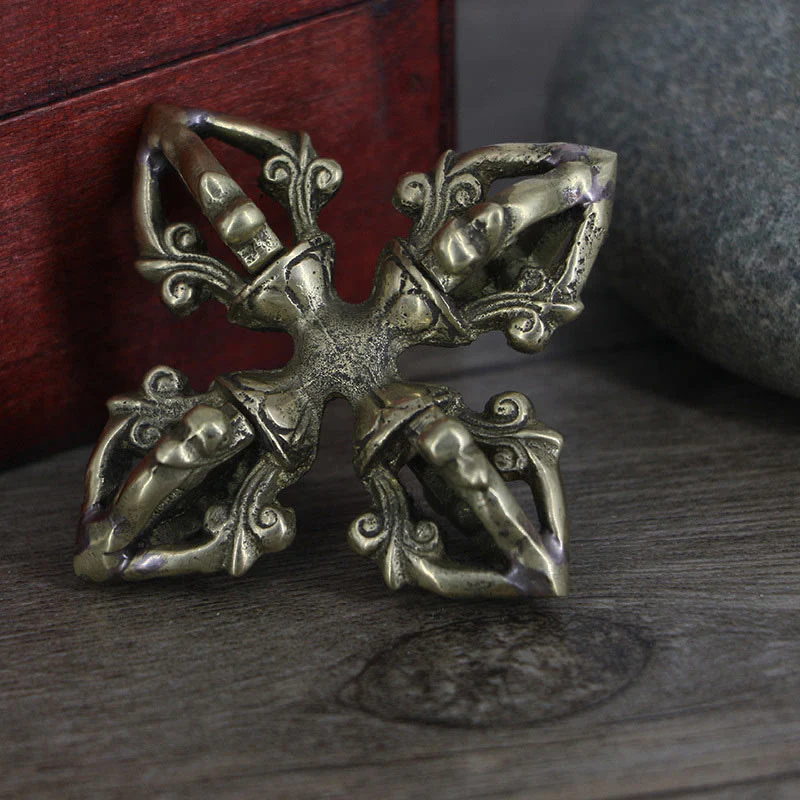 6.7cm Copper Double Dorje Vajra Spiritual Strength Ritual - Image 2