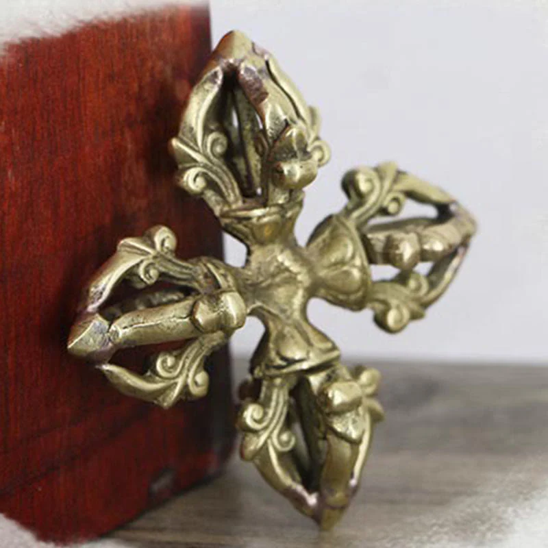 6.7cm Copper Double Dorje Vajra Spiritual Strength Ritual - Image 5