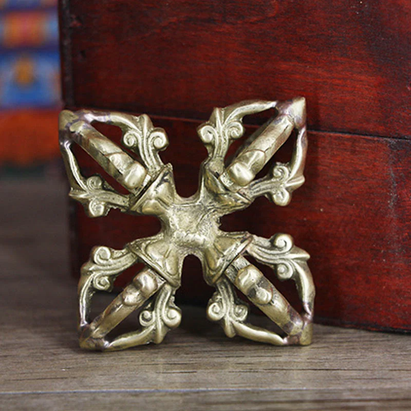 6.7cm Copper Double Dorje Vajra Spiritual Strength Ritual - Image 8