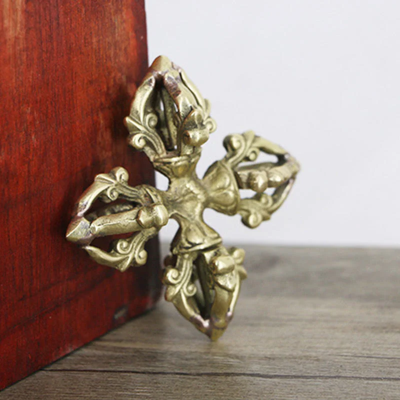 6.7cm Copper Double Dorje Vajra Spiritual Strength Ritual - Image 9