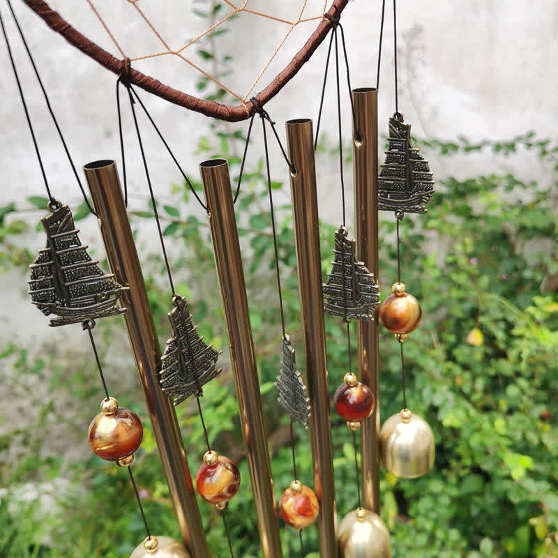 Copper Dream Catcher Wall Hanging | Elephant Chimes for Healing - Image 4