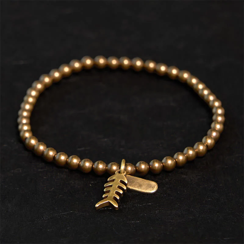 Copper Fish Bone Healing Bracelet for Emotional Well-Being