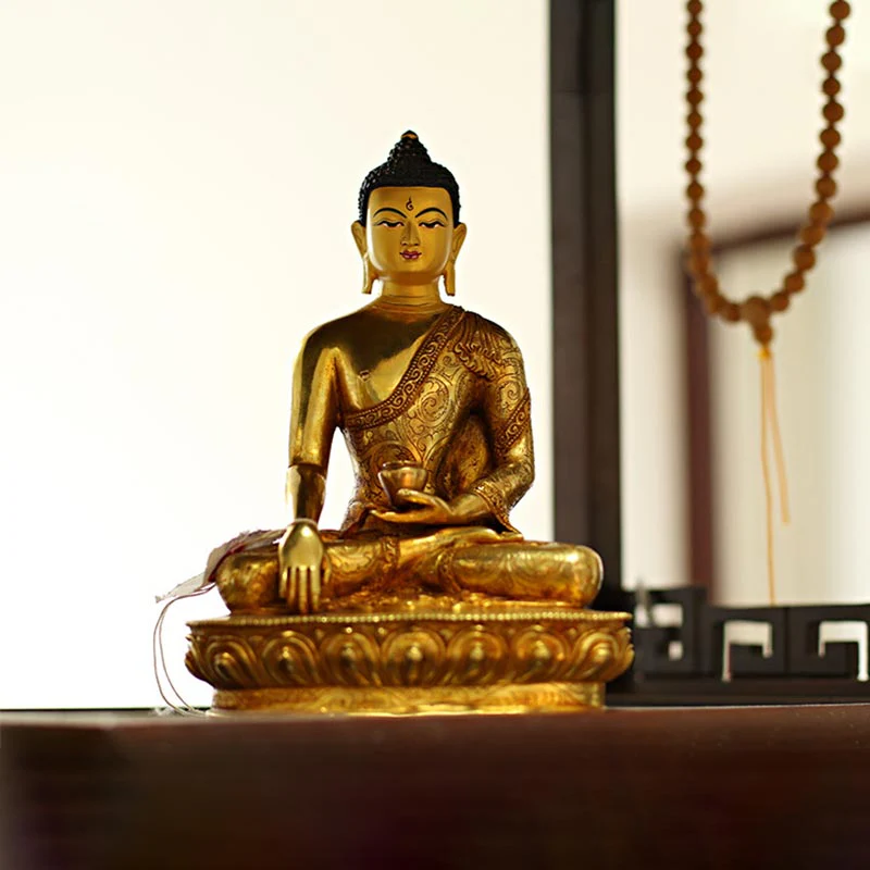 Copper Gold Plated Buddha Statue | Compassion & Serenity Decor - Image 2