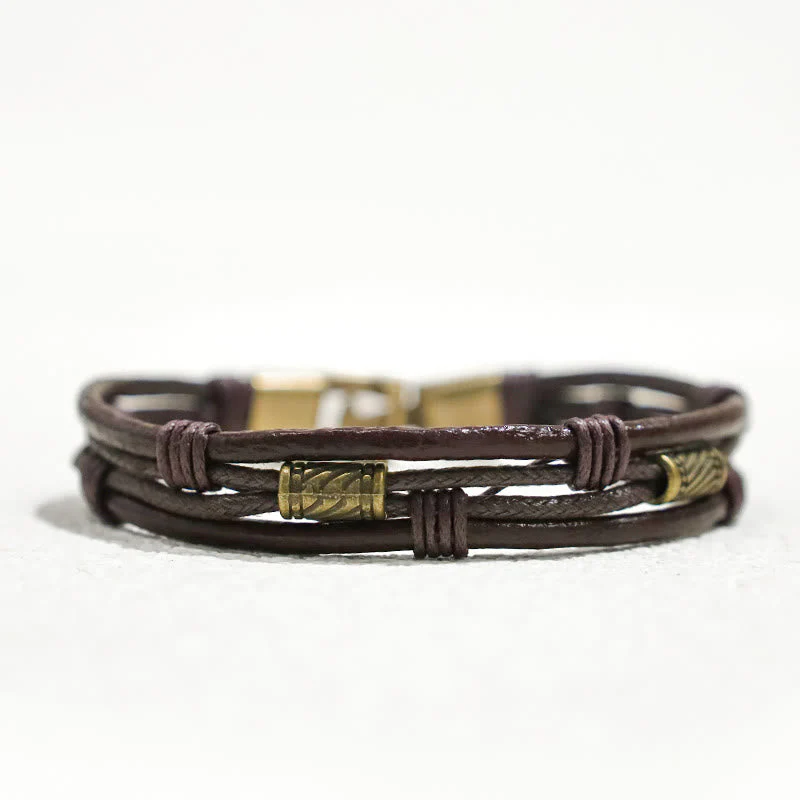 Unisex Copper Leather Spiritual Bracelet for Healing & Balance - Image 4