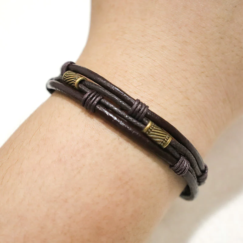 Unisex Copper Leather Spiritual Bracelet for Healing & Balance - Image 6