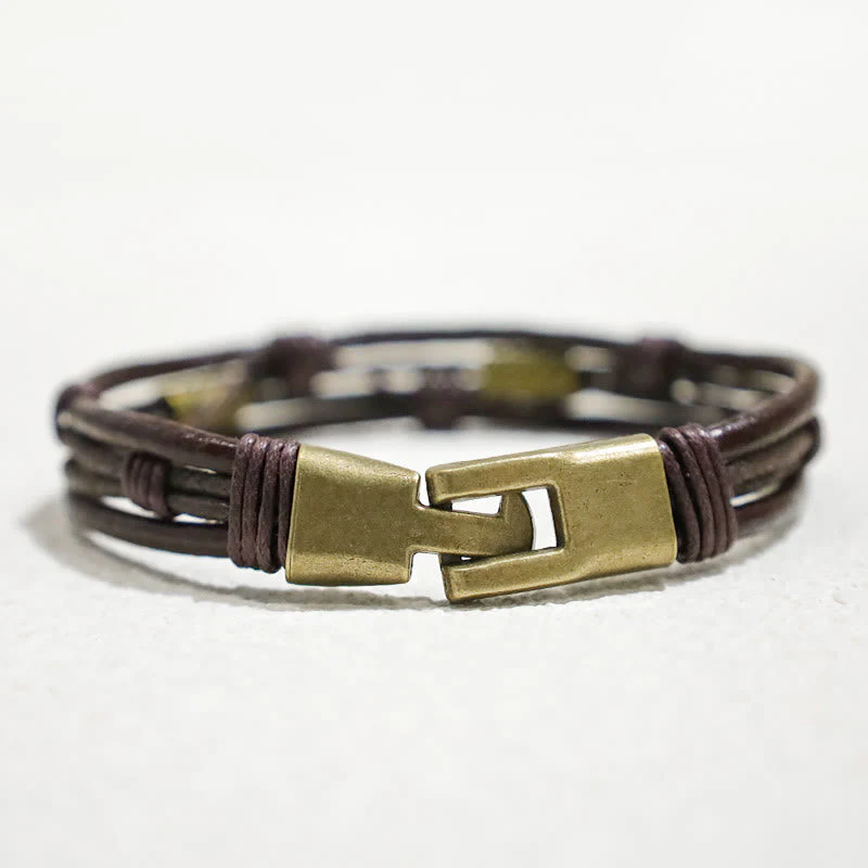 Unisex Copper Leather Spiritual Bracelet for Healing & Balance - Image 7