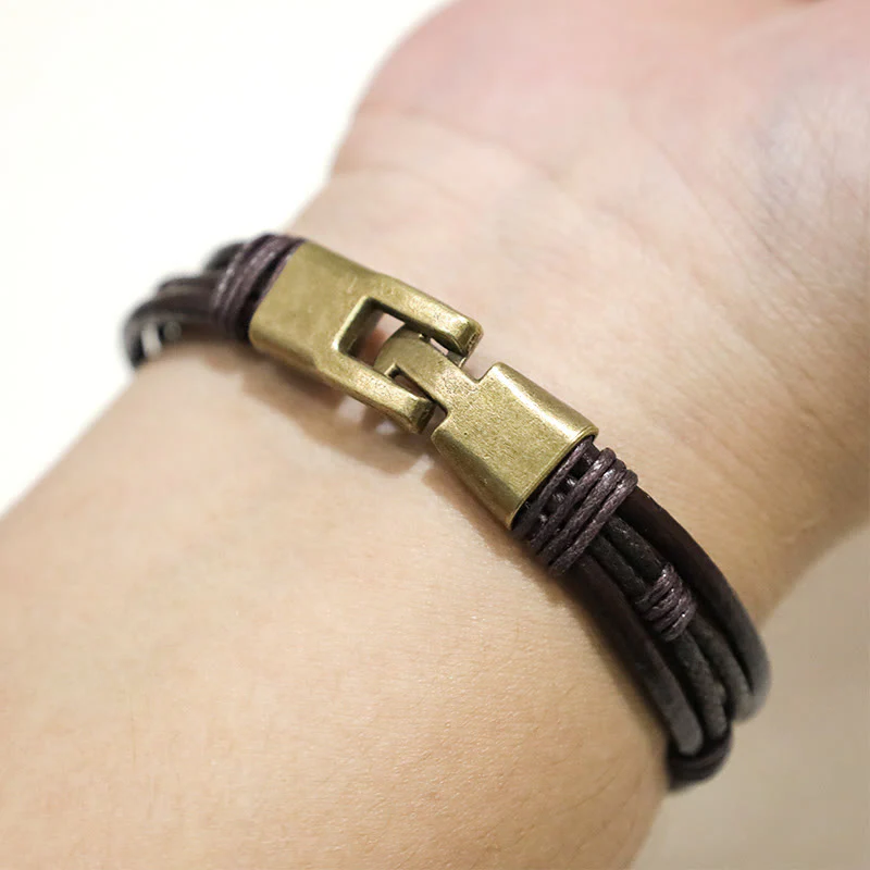 Unisex Copper Leather Spiritual Bracelet for Healing & Balance - Image 9