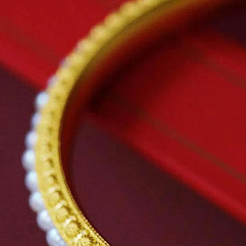 56mm Copper Pearl Healing Cuff Bracelet - Image 10