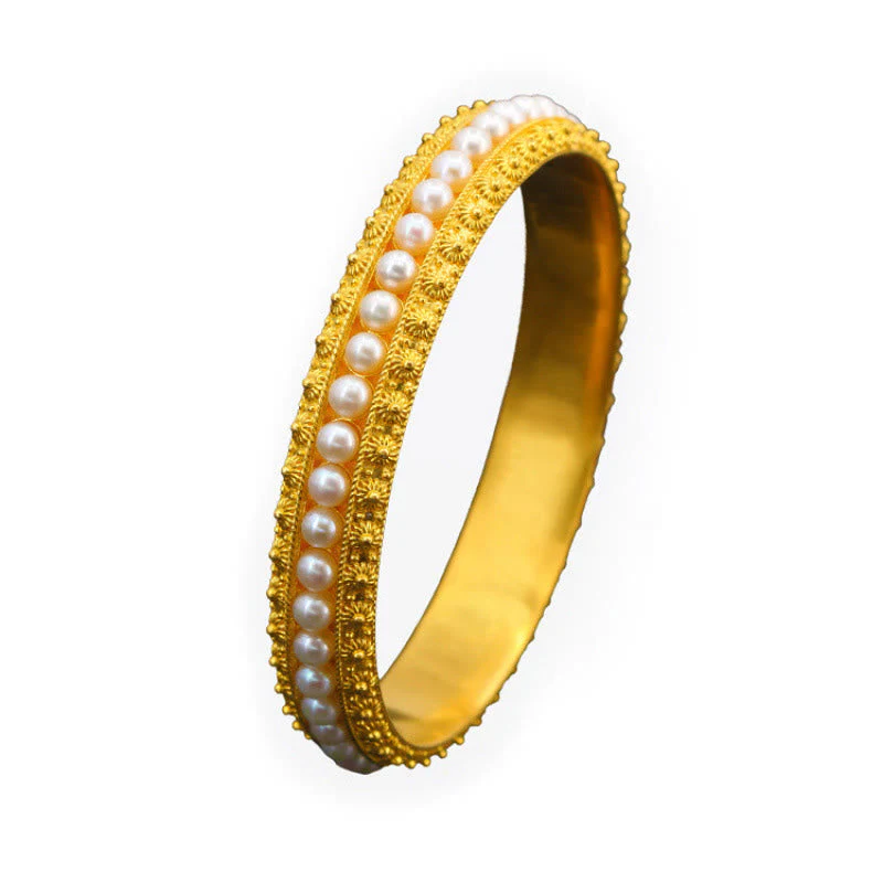 56mm Copper Pearl Healing Cuff Bracelet - Image 19