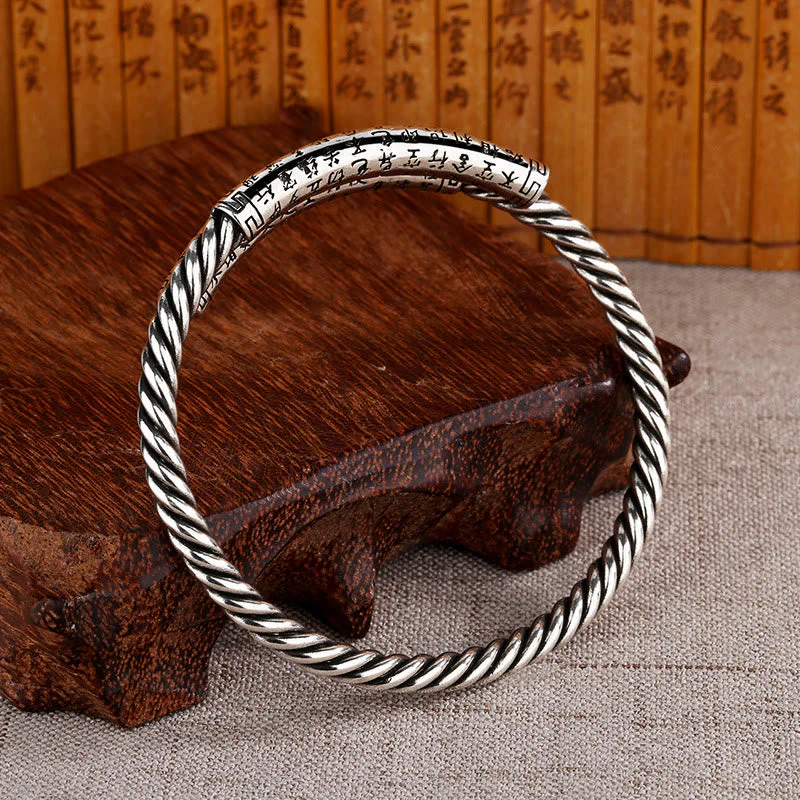 Copper Spiritual Balance Bracelet with Heart Sutra Design - Image 3