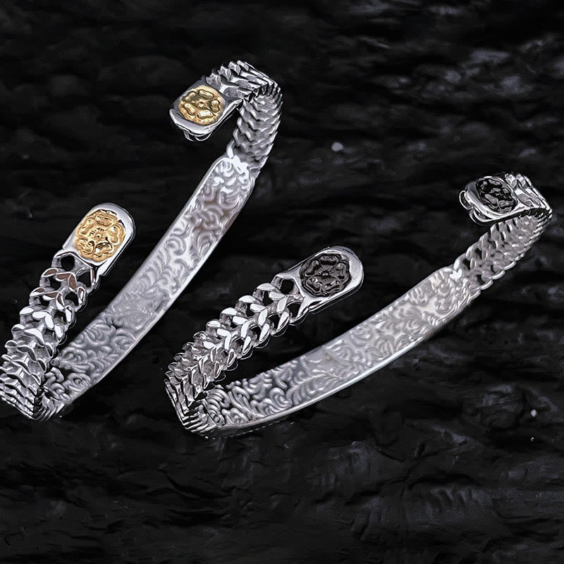 Adjustable Copper Tang Dynasty Flower Luck Bracelet Set - Image 2