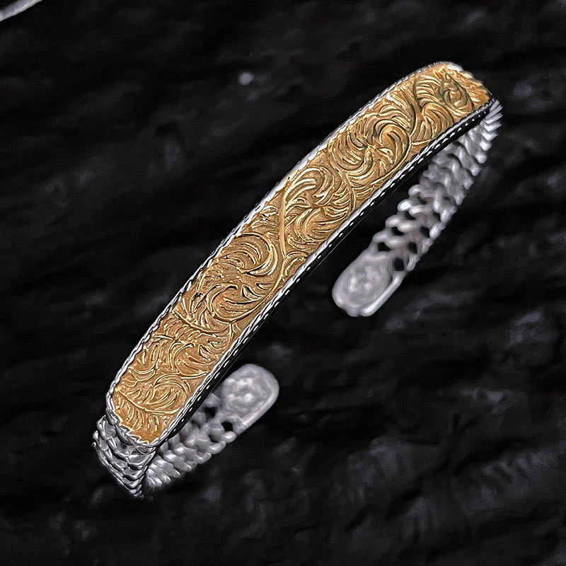 Adjustable Copper Tang Dynasty Flower Luck Bracelet Set - Image 3